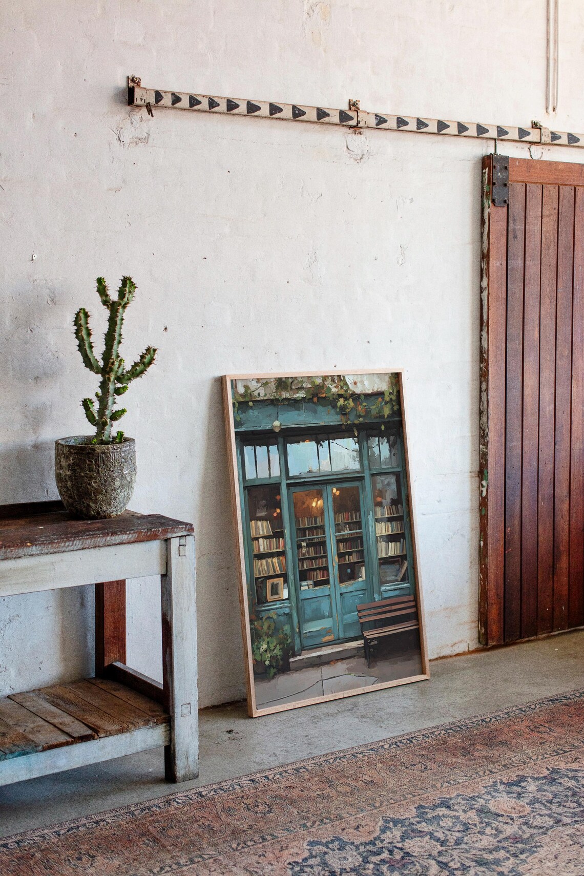 Vintage Bookstore Front, Cozy Urban Library Scene - Image 5