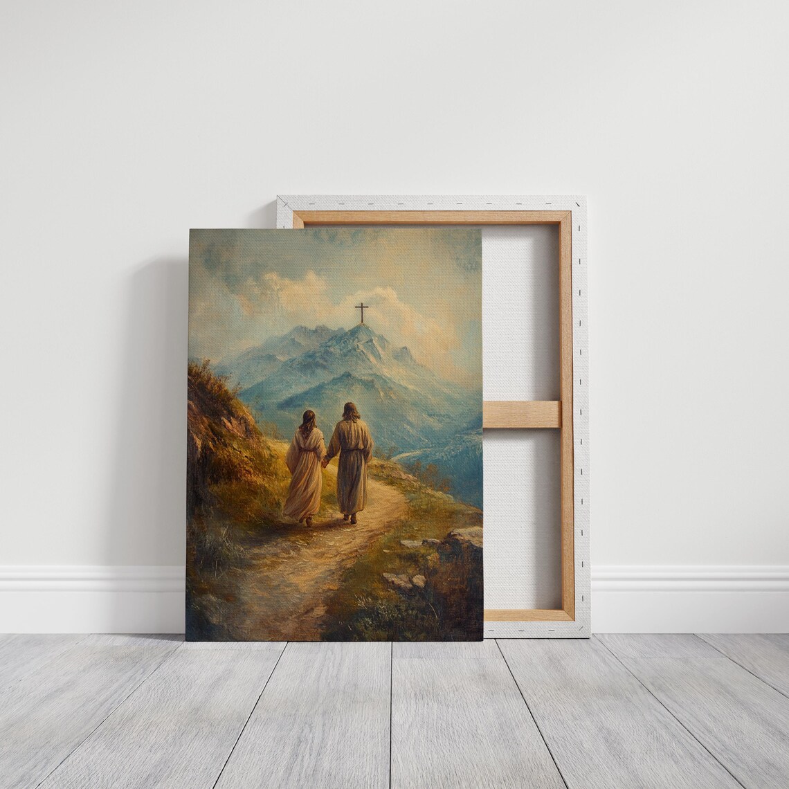 Jesus And Disciple Walking Toward The Cross - Image 6