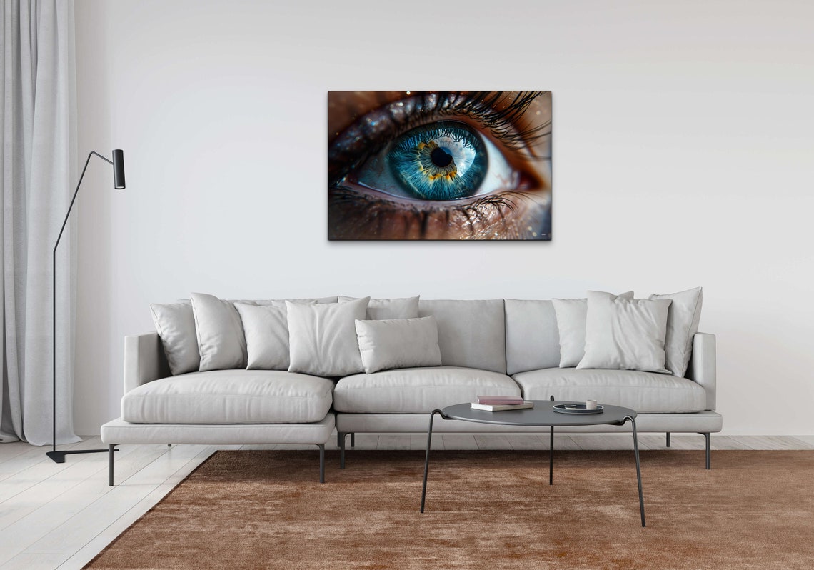 Blue Human Eye Extreme Close Up Macro Photography Art Poster - Image 3