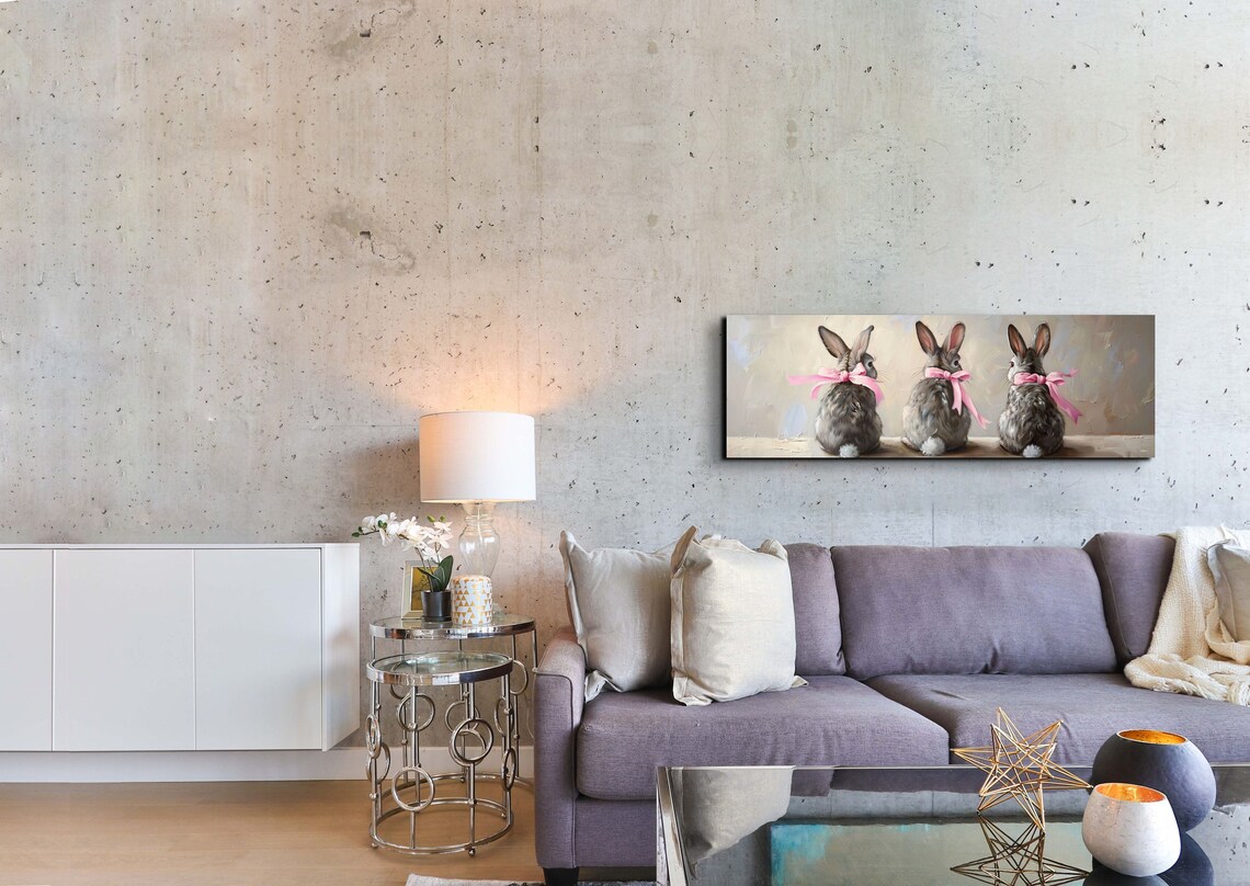 Bunny Landscape - Easter Wall Art, Panoramic Art - Image 7
