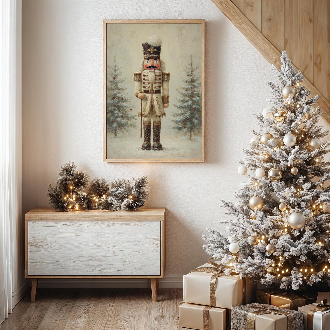 Vintage Nutcracker Soldier Christmas Art Print