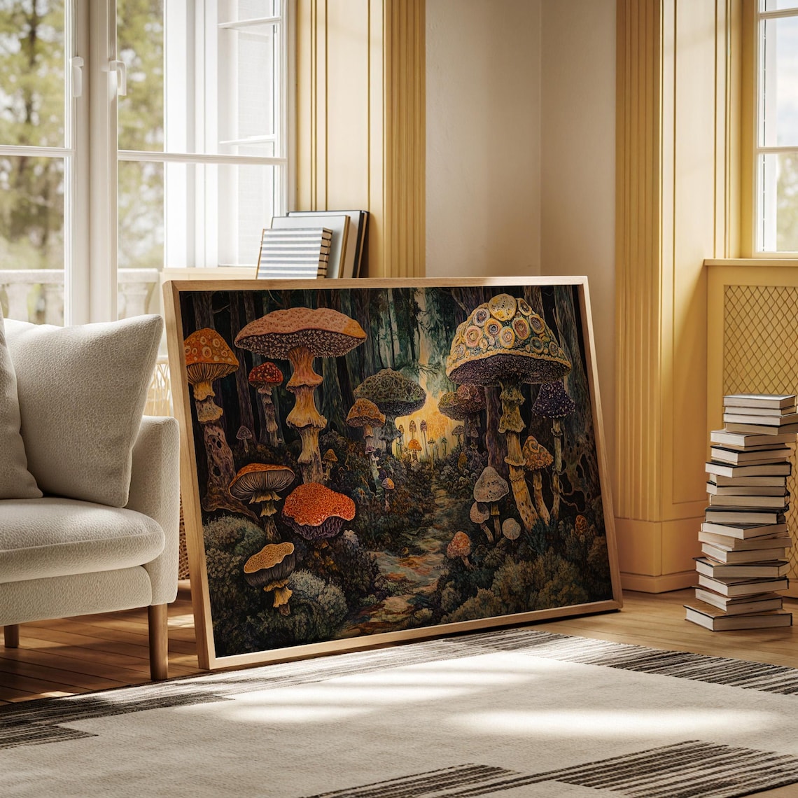 Whimsical Mushroom Forest Art Print, Fantasy Fungi - Image 3
