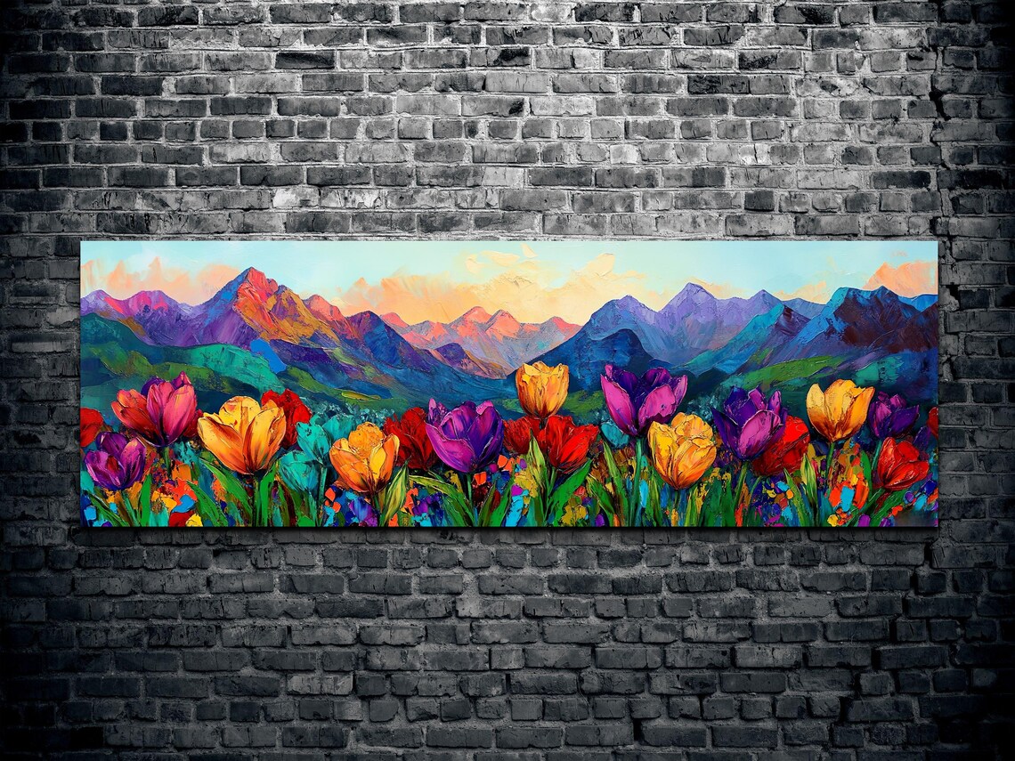 Botanical Mountain Landscape, Tranquil Landscape Art - Image 2