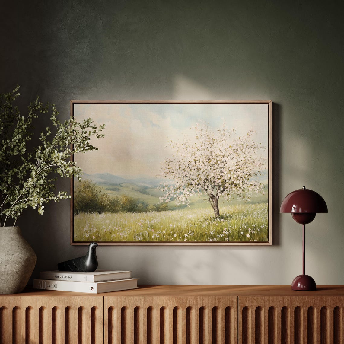 Serene Springtime Blossom Wall Art Beautiful Blooming Tree Landscape For Hangable Home Or Office Decor - Image 6