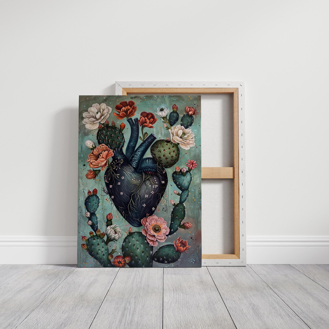 Black Thorned Cactus Heart Southwestern Wall Art - Image 6