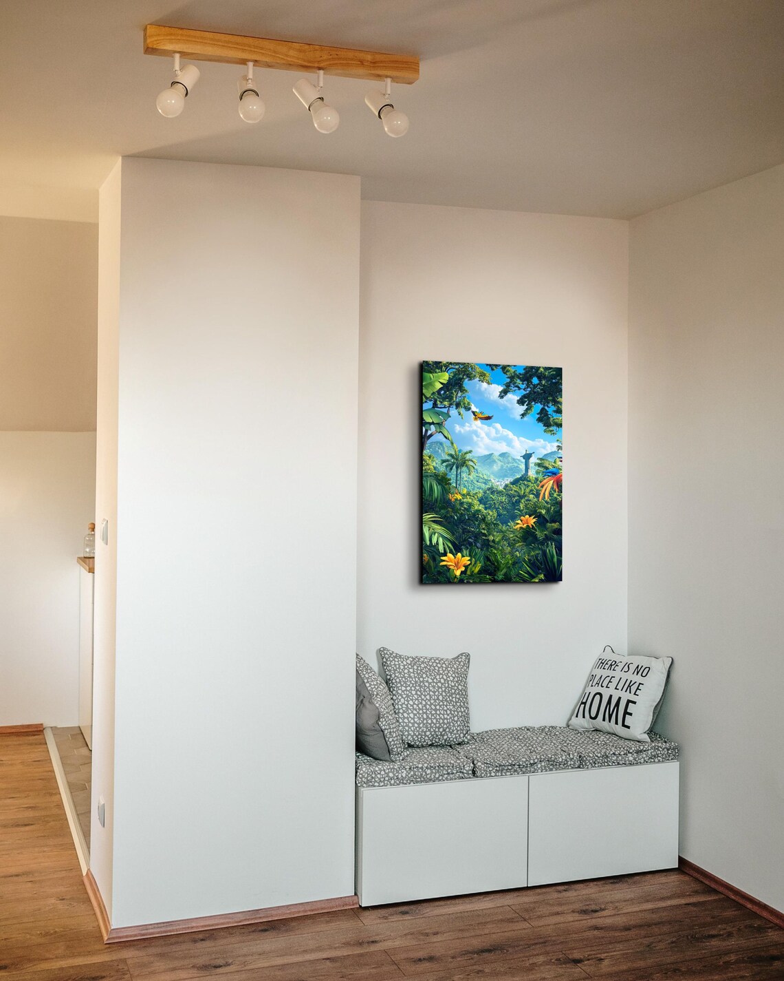 Christ The Redeemer Above Rio Jungle Tropical Parrots Poster - Image 3