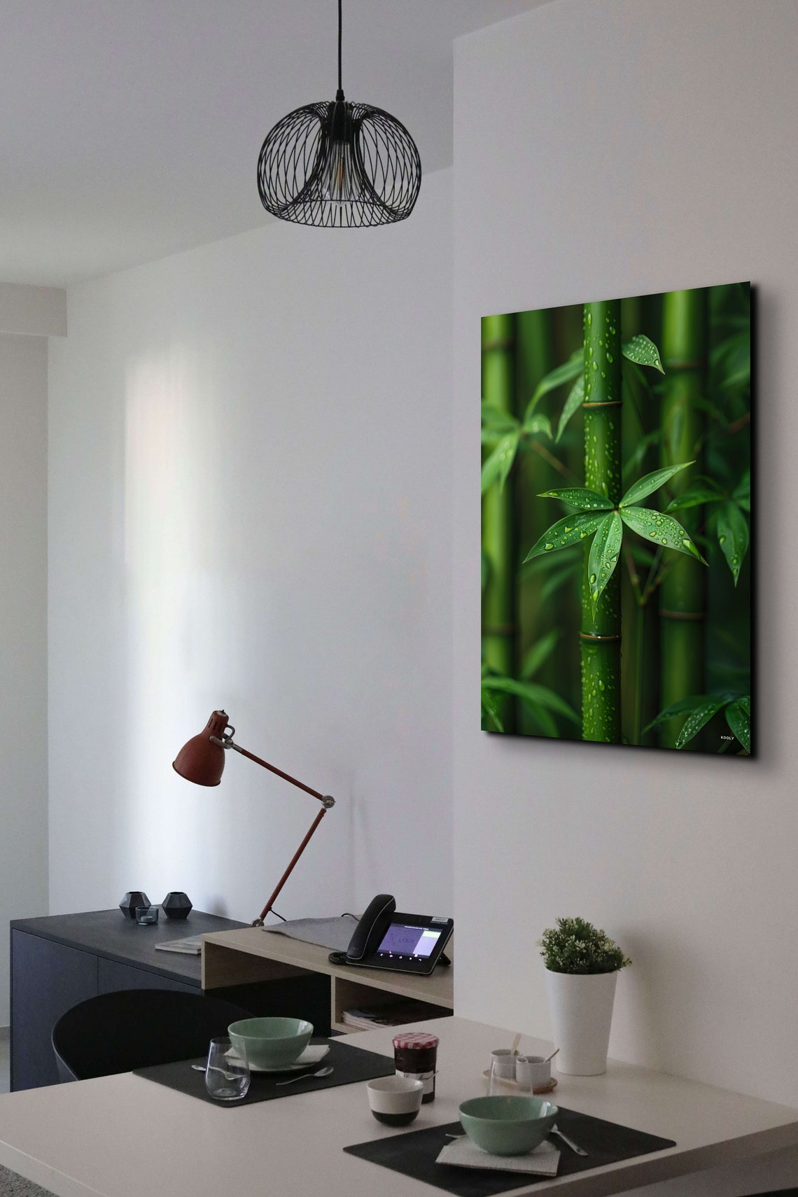 Green Bamboo Trees Wall Art Print Office Decor Bamboo Art Bamboo Print Giclee Home Art Decor Wall Decor Interior Design - Image 4