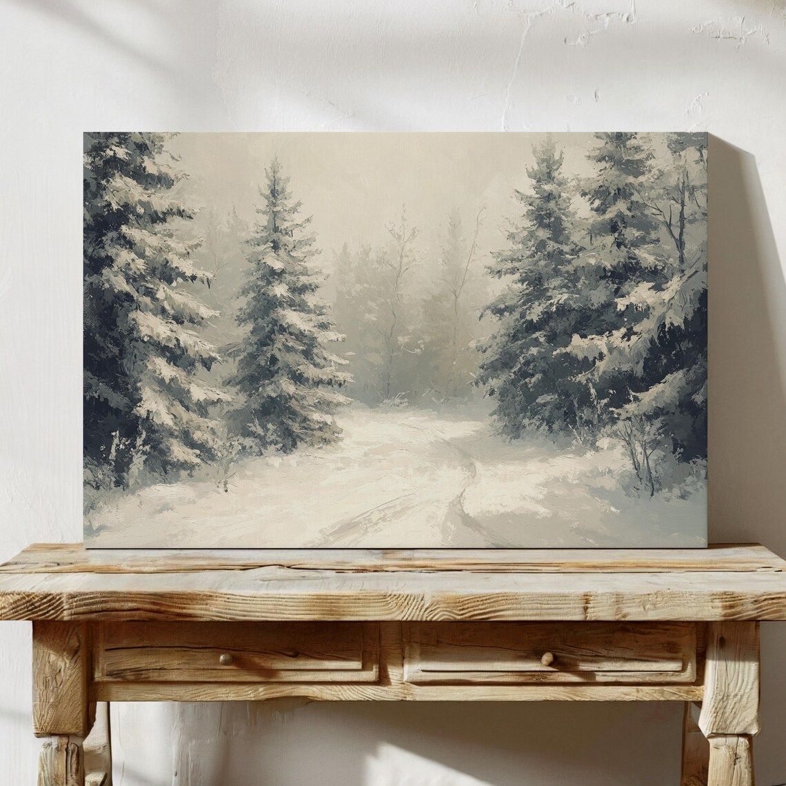 Snowy Forest Serene Winter Wonderland Art Print - Image 7