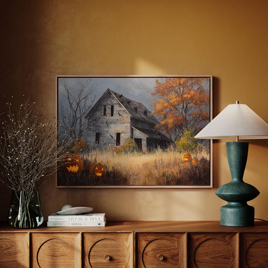 Haunted House With Pumpkins, Spooky Autumn Night