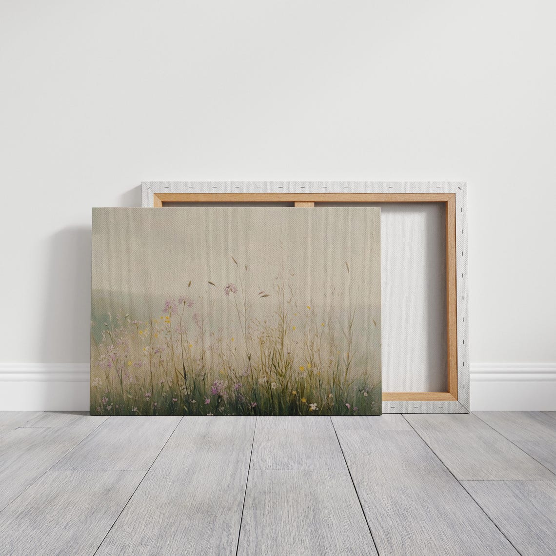 Soft Wildflower Field Neutral Botanical Serene Vintage Art Poster - Image 3