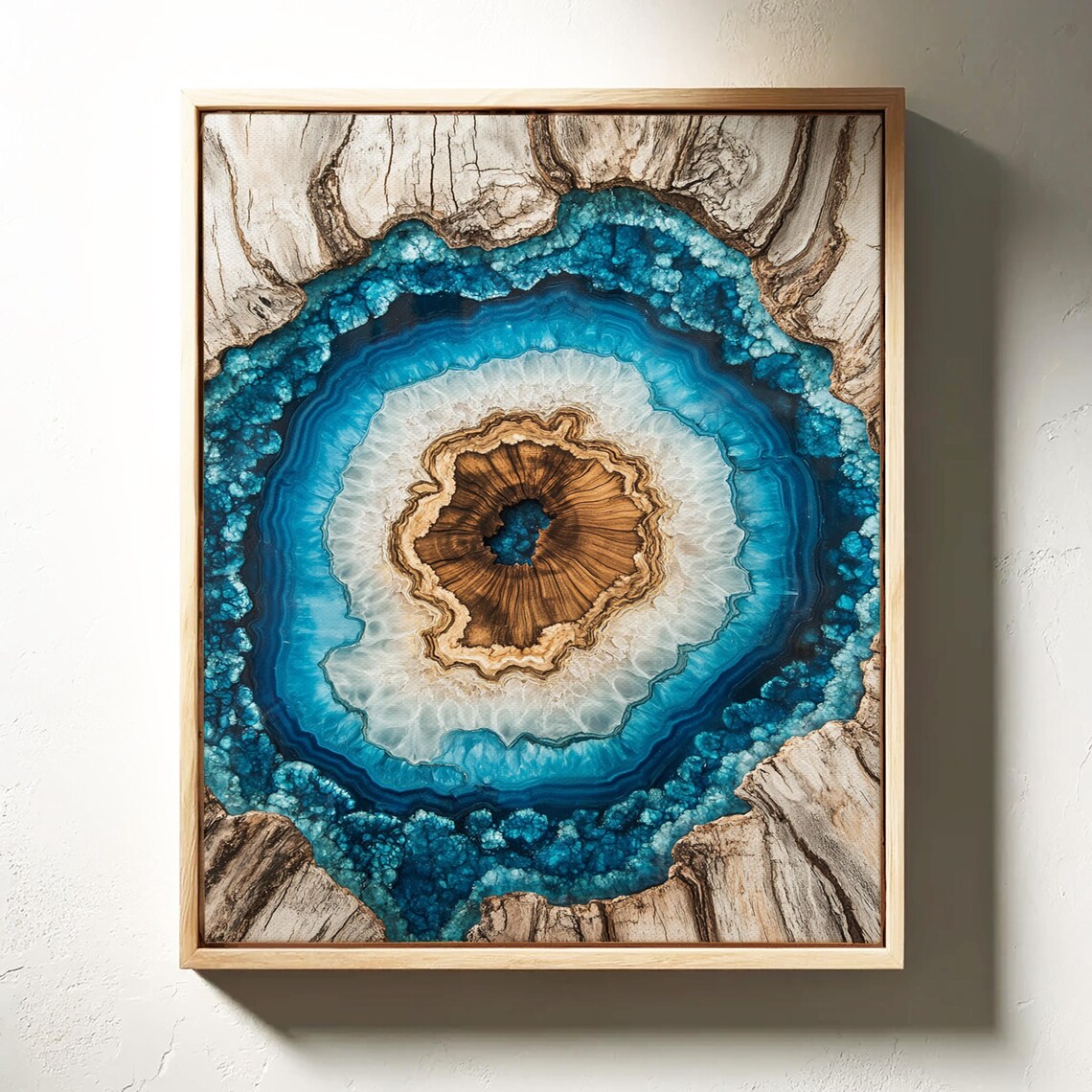 Crystal Geode and Wood Grain Agate Tree Ring Print - Image 3