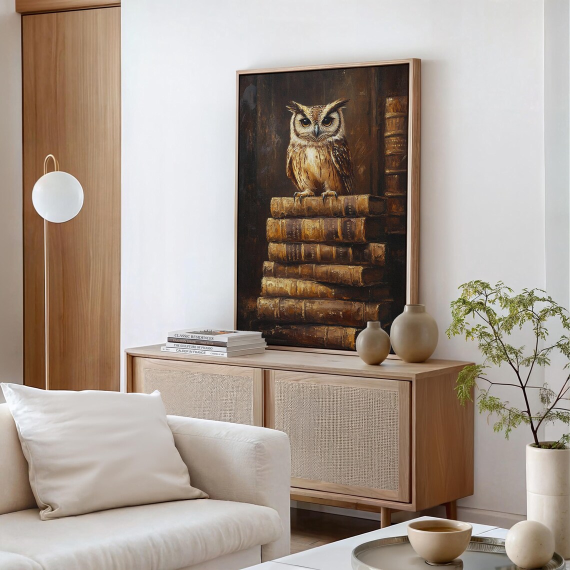Vintage Owl Library Wise Owl Books Art Print - Image 6