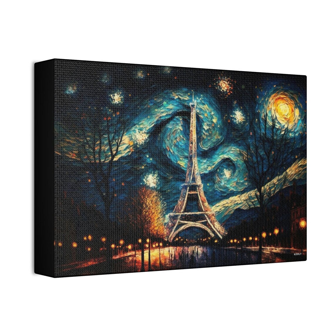 Starry Night Paris France, Van Gogh Style Art Print - Image 4