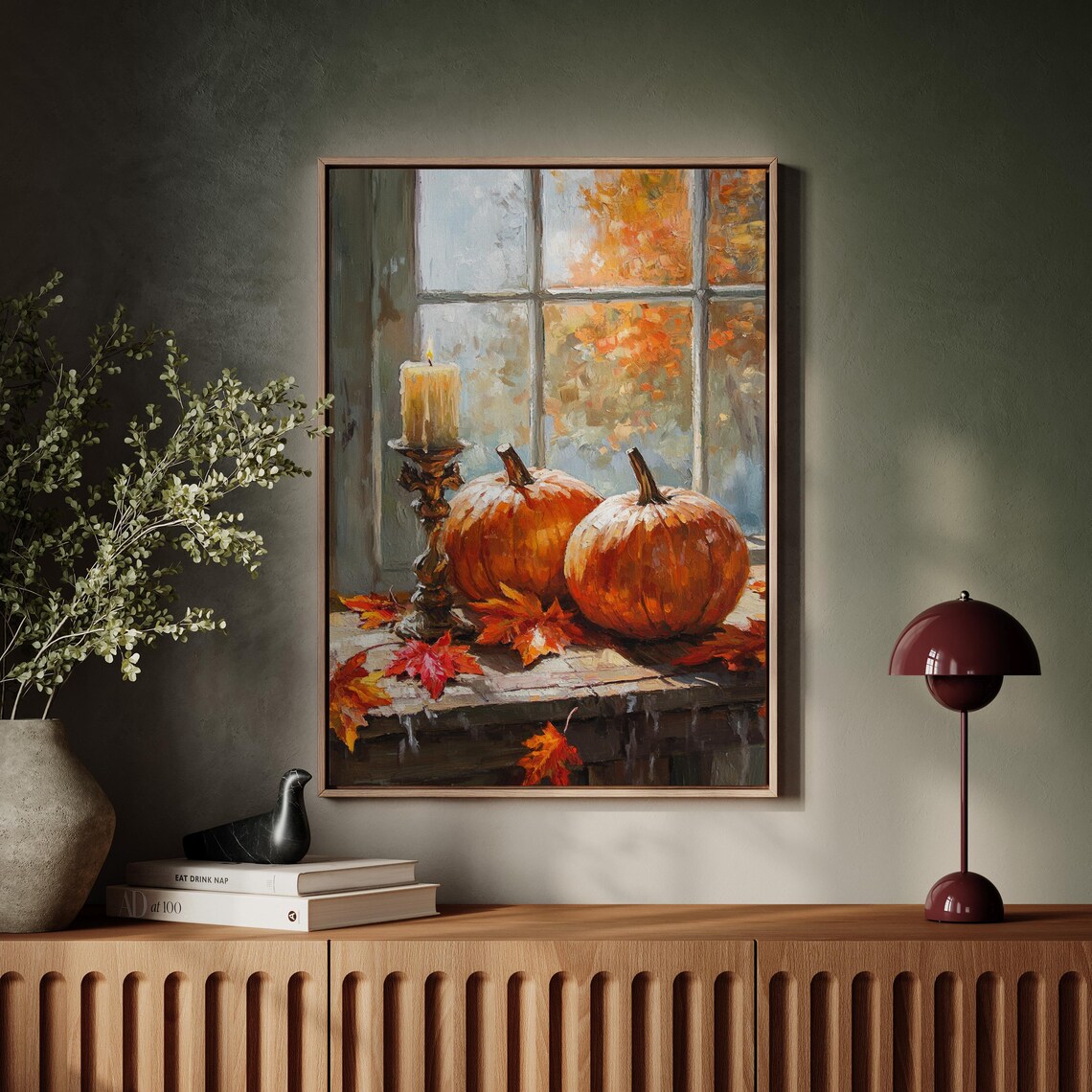Rustic Autumn Pumpkin Scene, Farmhouse Decor - Image 7