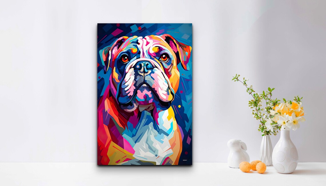 English Bulldog Pop Art Poster, Cute Pet Portrait - Image 4