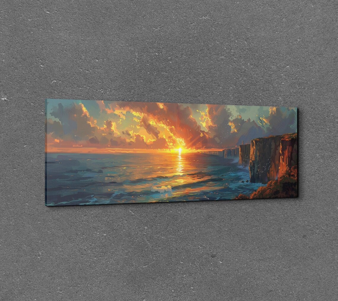Cliffs Of Moher At Sunset, Ireland Landscape Painting - Image 7