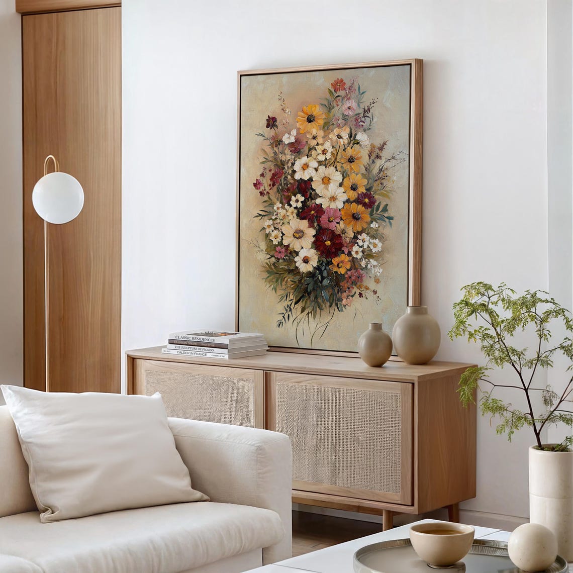 Vintage Wildflower Bouquet Rustic Floral Oil Painting Poster - Image 5