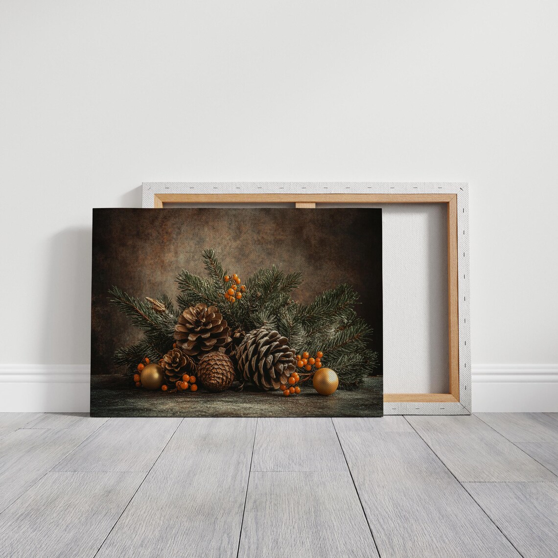 Rustic Christmas Pinecone And Evergreen Art Print - Image 6