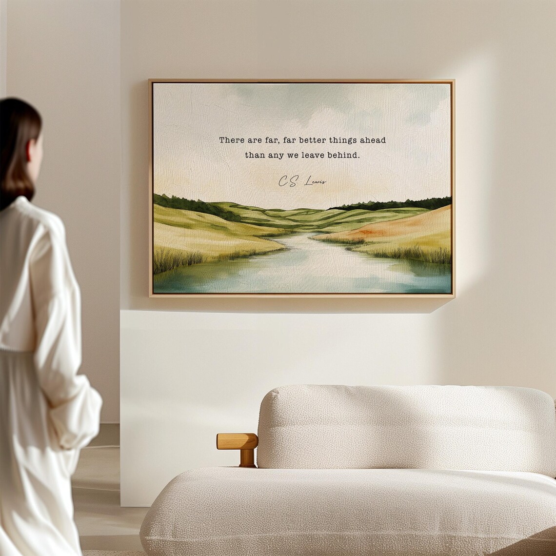 C.S. Lewis Far Better Things Ahead Quote River Valley Poster - Image 4