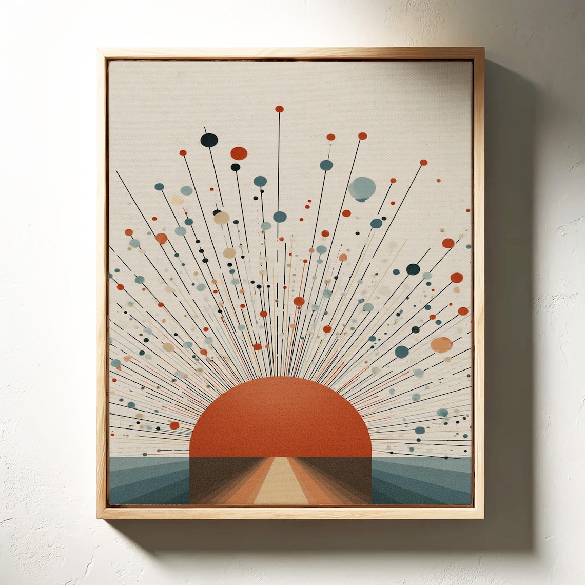 Retro Sunrise Abstract Mid-Century Art Print