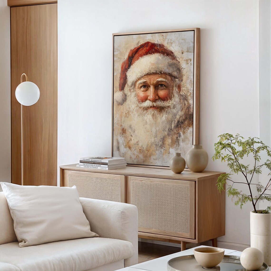 Jolly Santa Claus Face Vintage Christmas Portrait Holiday Poster - Image 6