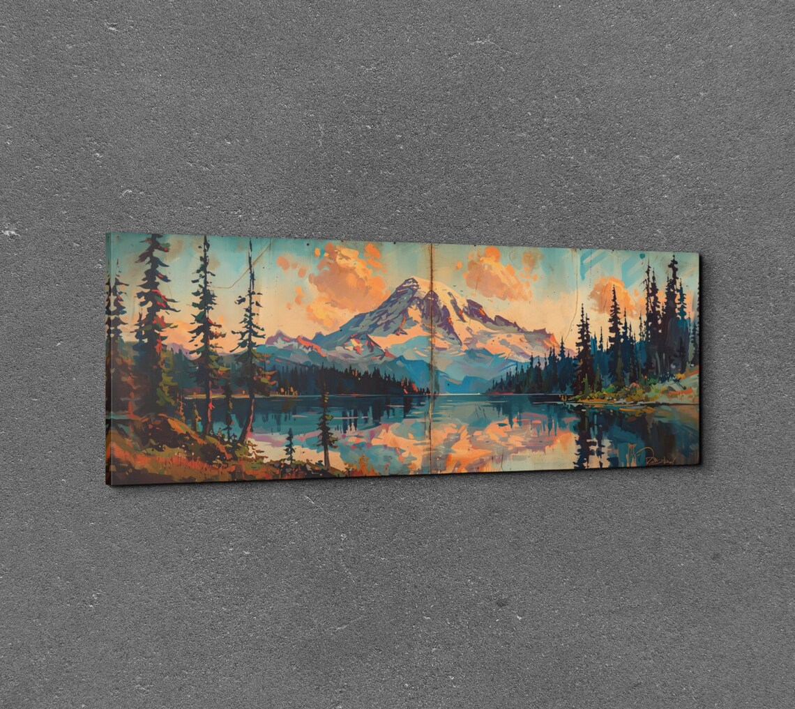 Mount Rainier Mid-Century Modern Art Print - Image 3
