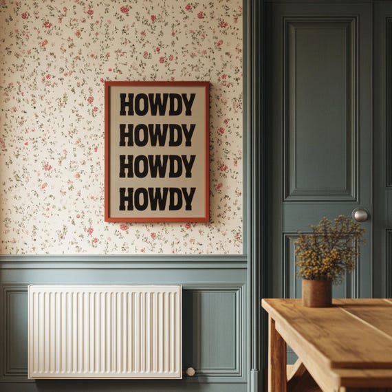 Howdy Western Typography Wall Art