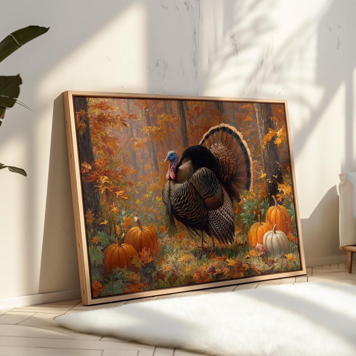 Thanksgiving Turkey Rustic Farmhouse Fall Art Print