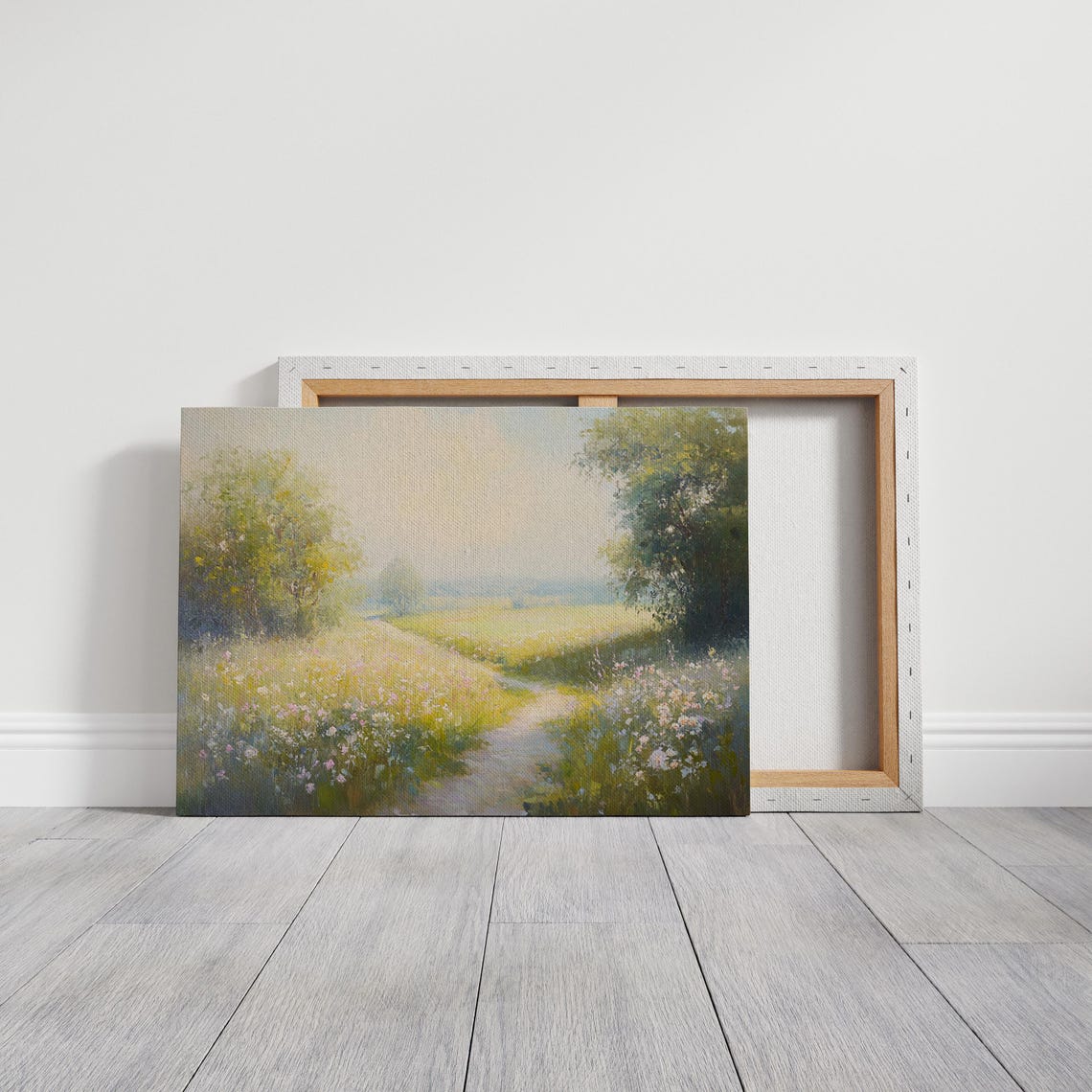 Wildflower Meadow Path Soft Impressionist Pastel Countryside Poster - Image 5