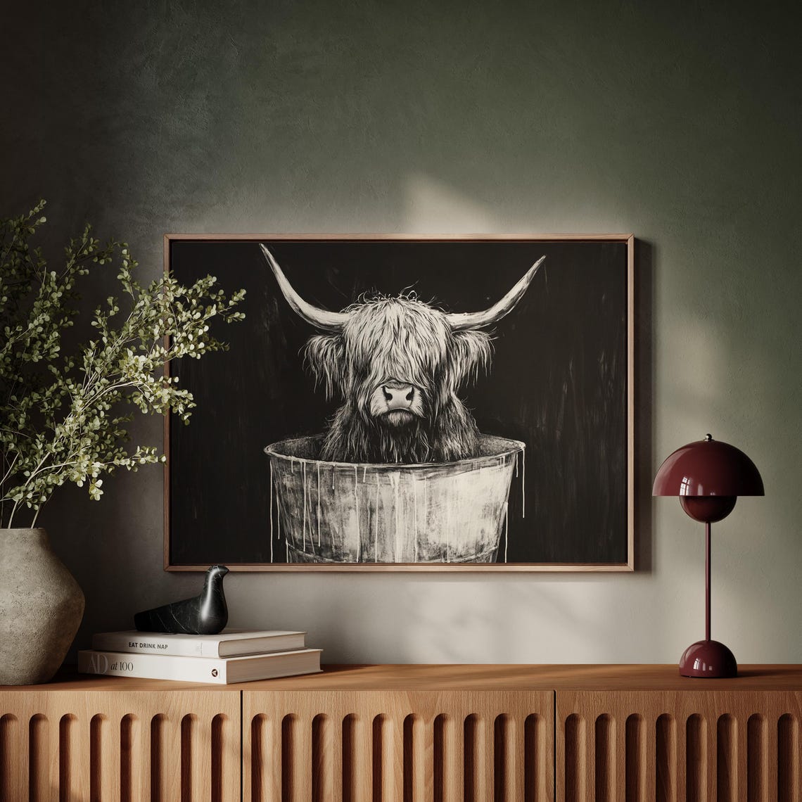 Highland Cow Black And White Art Bold Farmhouse Decor Rustic Animal Wall Art For Modern Spaces - Image 4