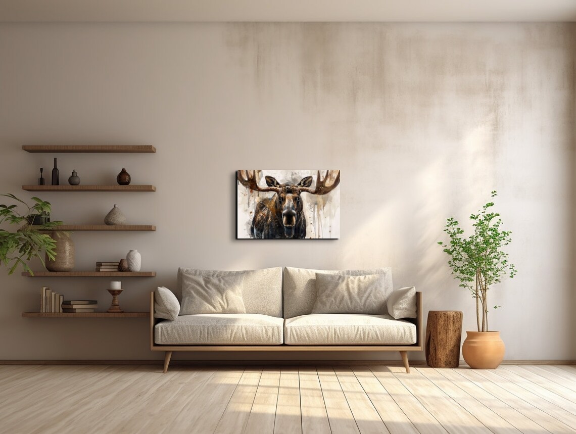 Watercolor Canadian Moose Art Print, Wildlife Decor - Image 6