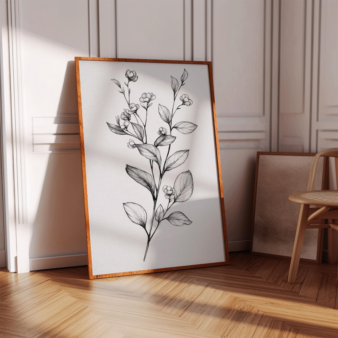 Minimalist Botanical Line Art Floral Art Print - Image 2