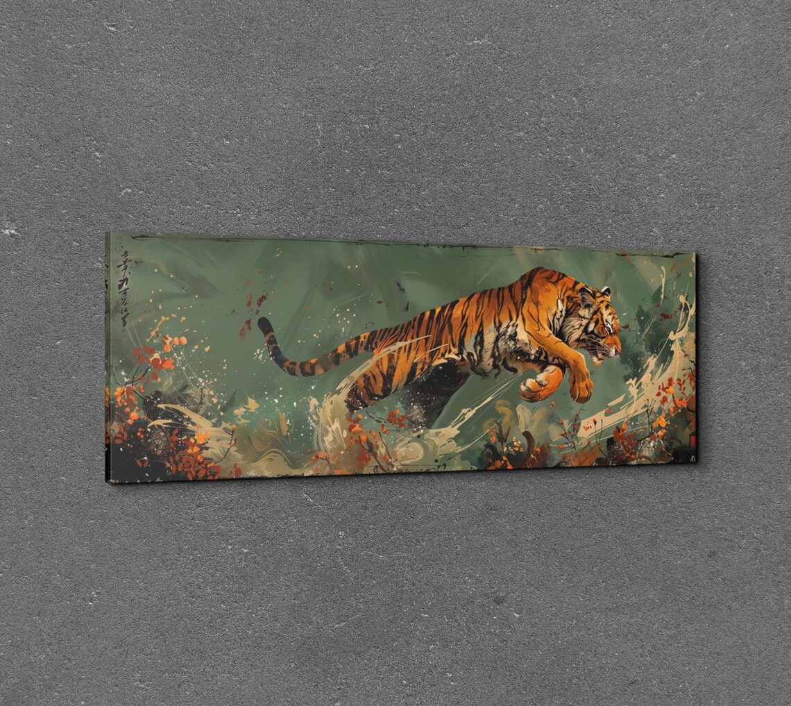 Bengal Tiger Japanese Art Style Wall Art - Image 3