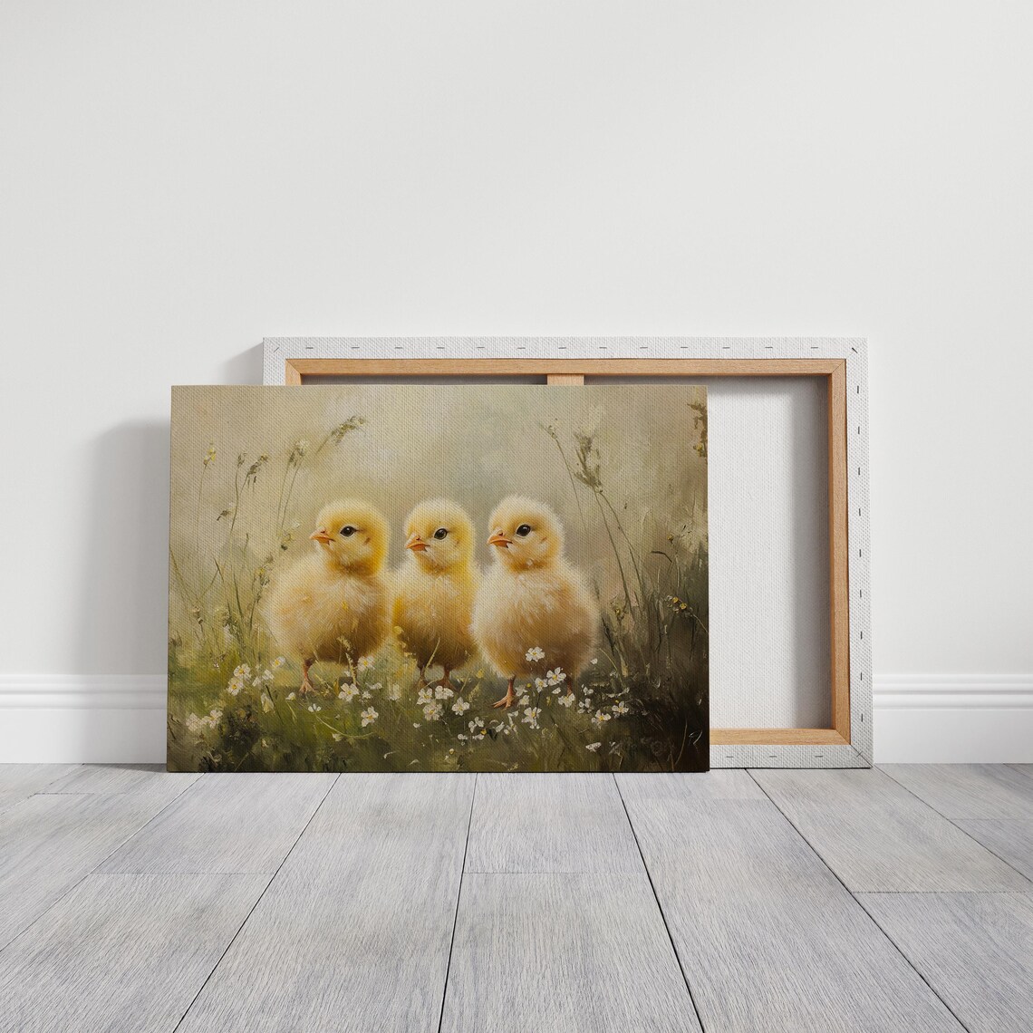 Adorable Trio Of Fluffy Yellow Chicks Art Print - Image 3