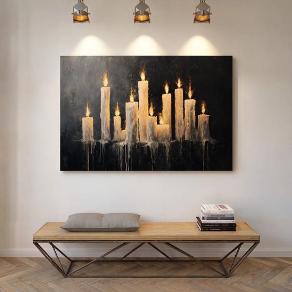Moody Candlelight Gothic Dripping Candle Art Print