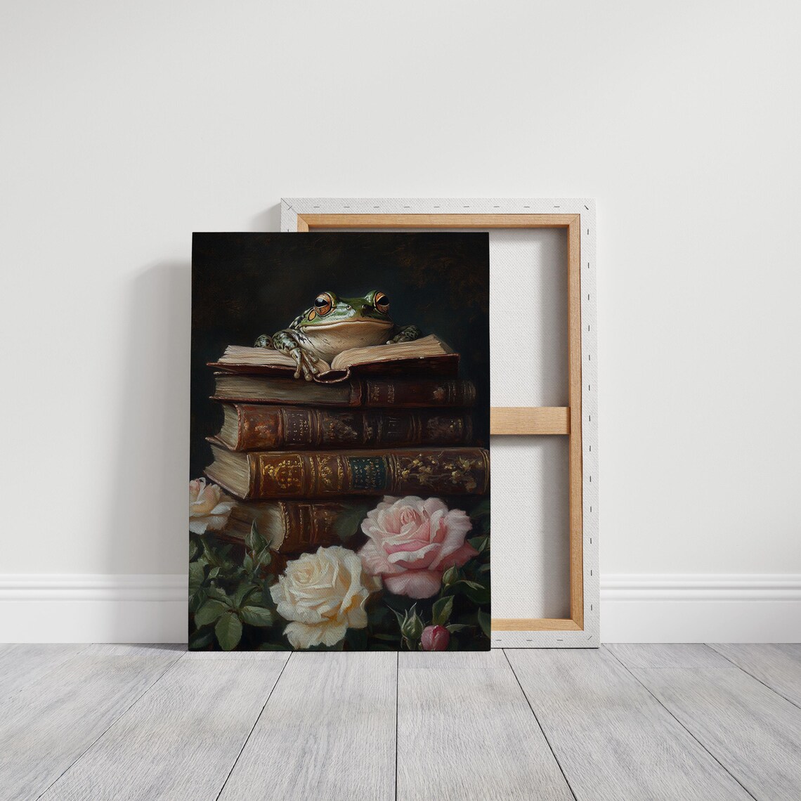 Frog and Antique Books Whimsical Literary Art Print - Image 3