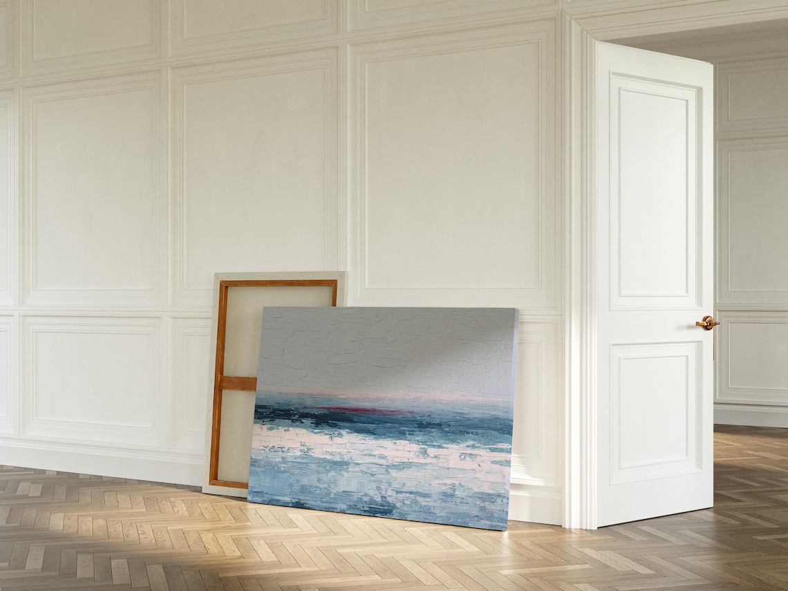 Abstract Seascape, Textured Oil Layers Art Print
