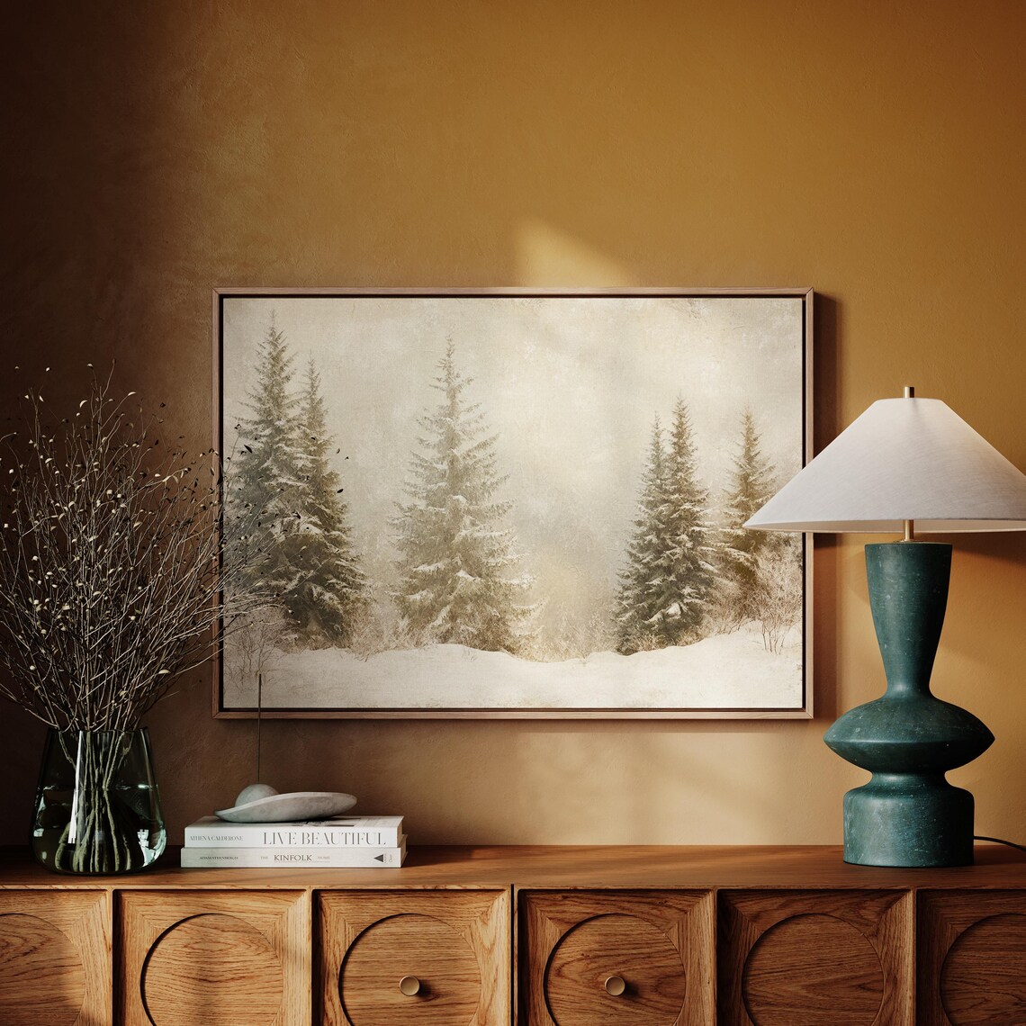 Tranquil Snowy Forest Landscape, Winter Scene - Image 6