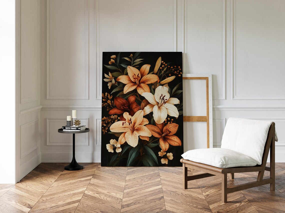 Elegant Lily Bouquet Vintage Botanical Art Print - Image 4