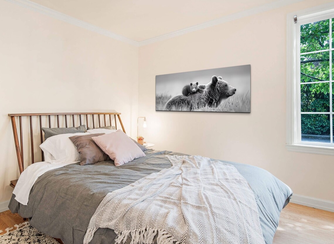 Mamma Bear Cub, Panoramic Wall Art Print - Image 5