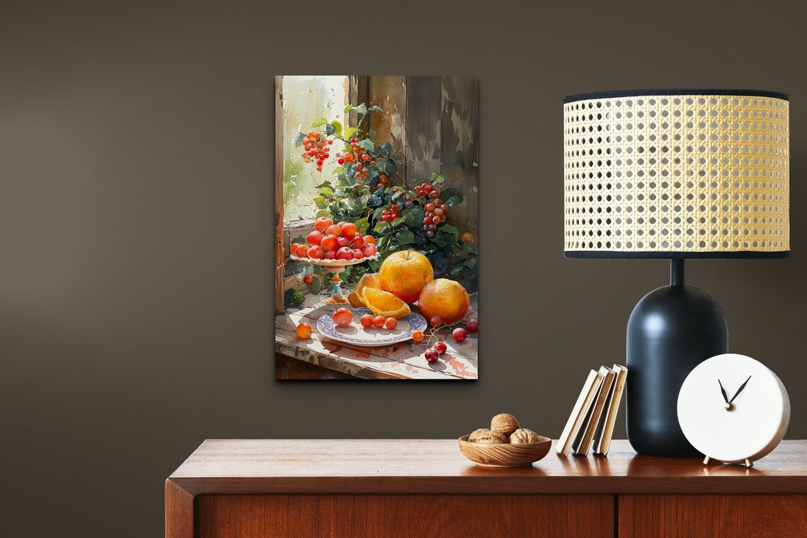 Tomatos Oranges And Cherries, Fruit Still Life - Image 5