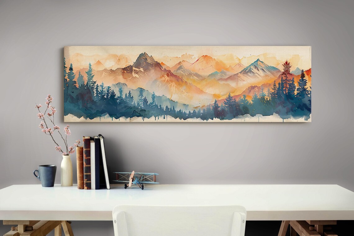 Cascade Mountain Range - Mid Century Modern Art Print - Image 4