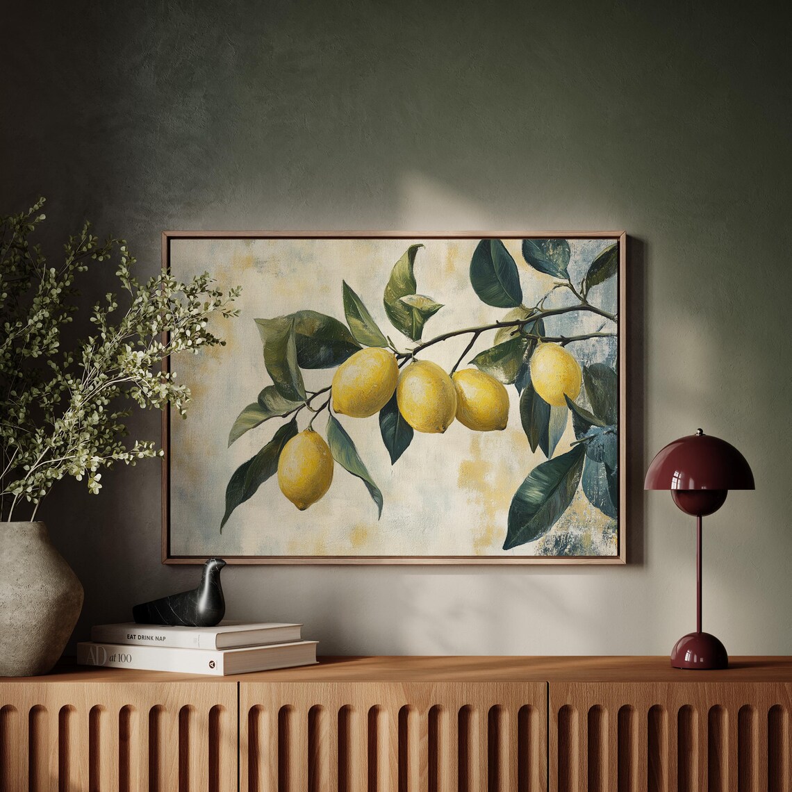 Rustic Lemon Branch Art Print, Vintage Kitchen Decor - Image 5
