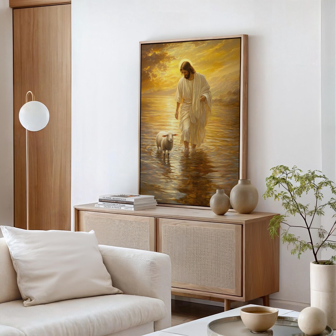 Jesus Walking With Lamb, Peaceful Christian Art Print - Image 5