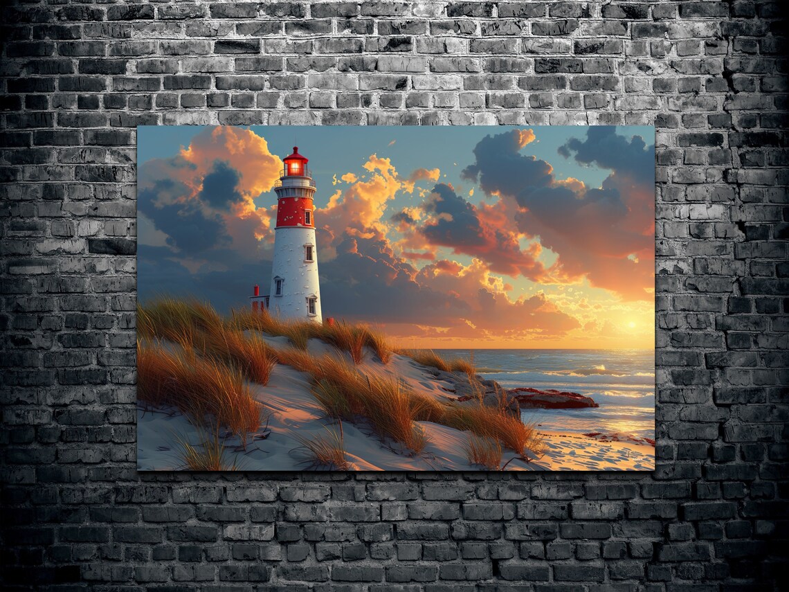 Lighthouse, Ocean Landscape Sunset Coastline - Image 2