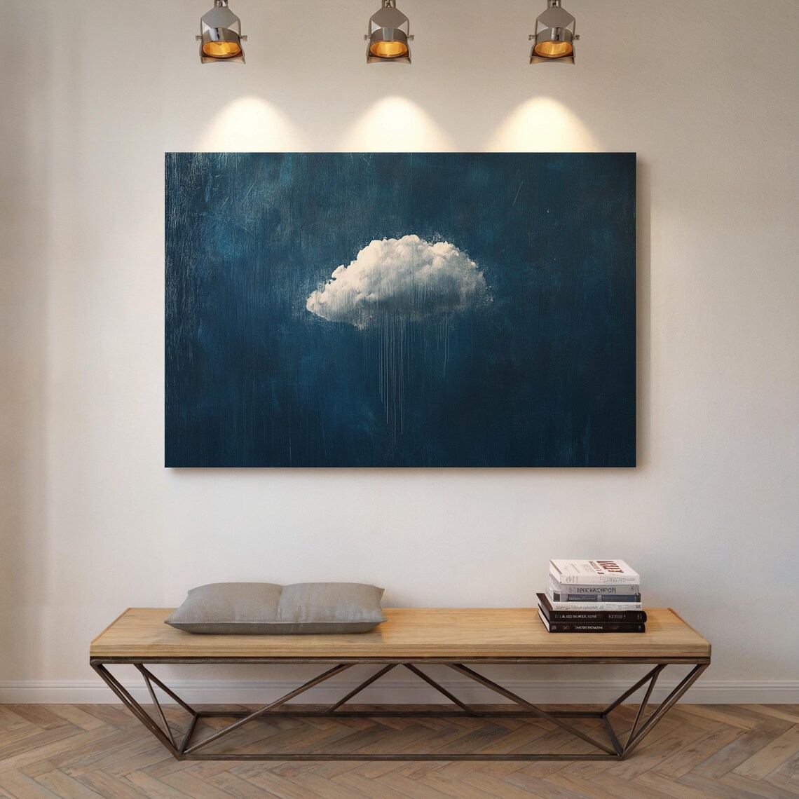 Minimalist Cloud Art Print, Abstract Blue Sky - Image 7