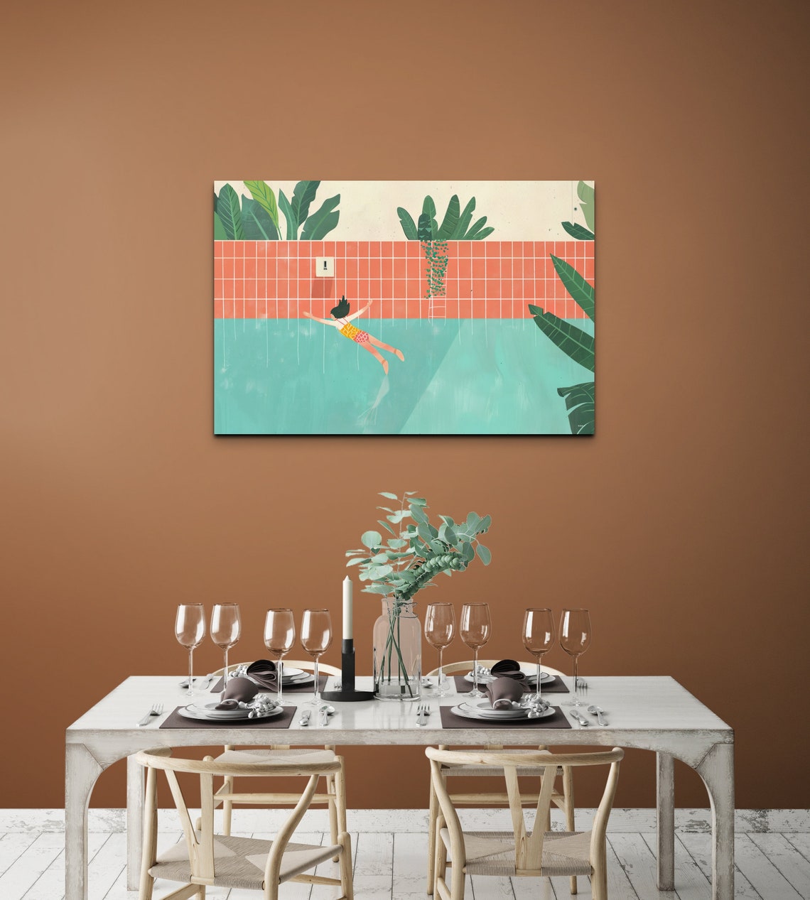 Minimalist Swimming Pool Ready To Hang Wall Art - Image 7