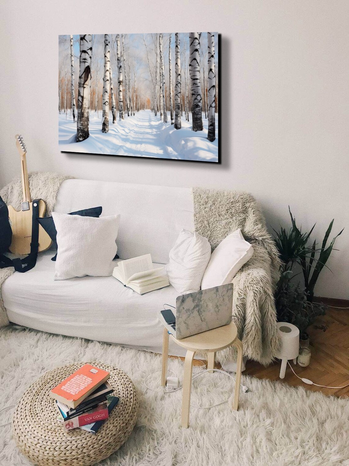 Snowy Winter Birch Trees, Nature Gallery Style - Image 7