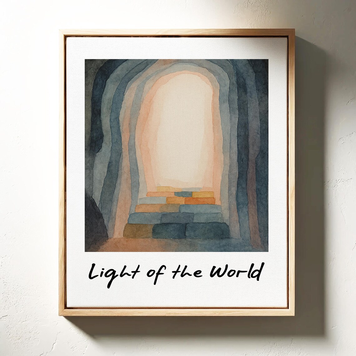 Light Of The World Watercolor, Christian Quote Art - Image 3