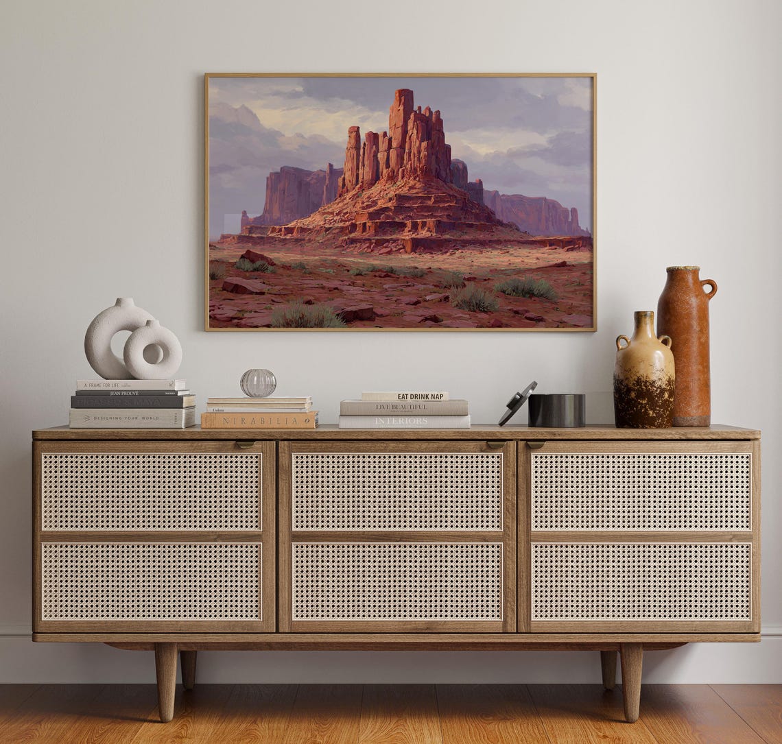 Monument Valley Iconic Red Rock Butte Desert Sunset West Poster